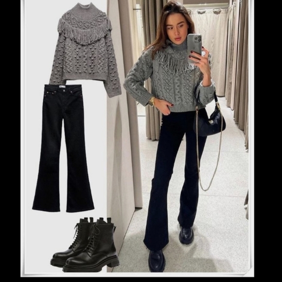 BNWT! Zara Fringed Sweater - Picture 5 of 8